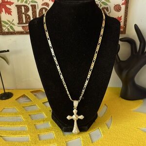 Cadena 14 k gold plated de Cruz